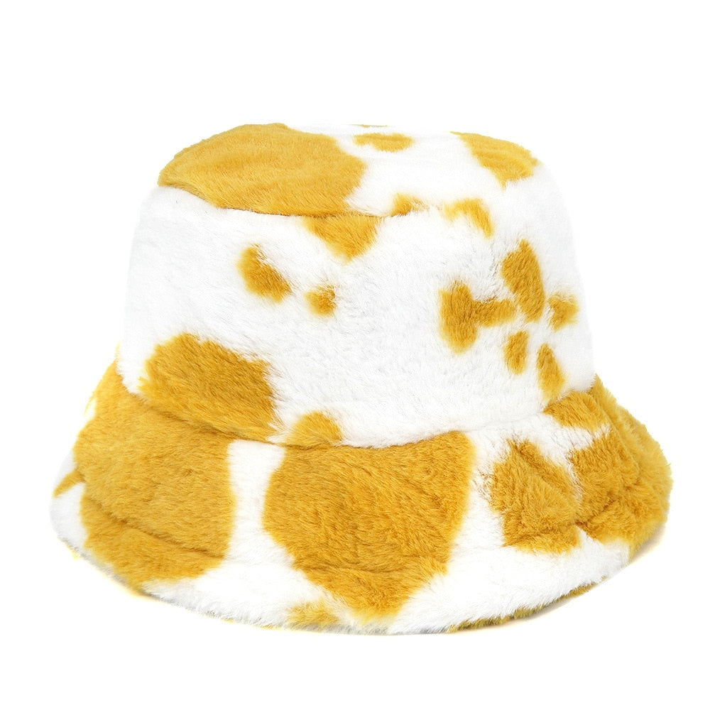 Camouflage Faux Fur Bucket Hat - Warm & Stylish Fisherman Hat