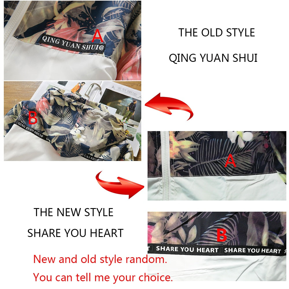 Men's Floral Hooded Windbreaker Jacket