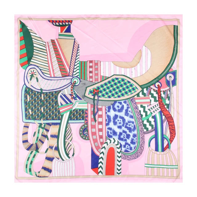 Playful Giraffe Twill Silk Scarf - 90CM Square