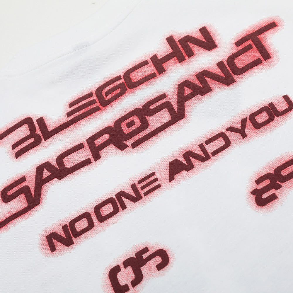 Harajuku Style Portrait Print Short Sleeve T-Shirt for Men