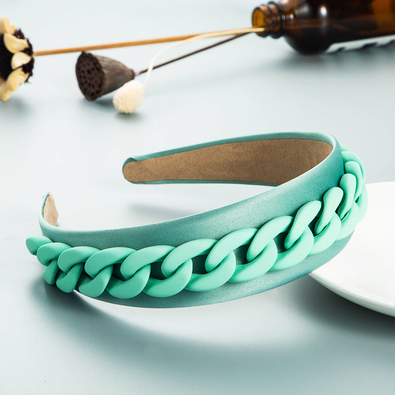 Pastoral Style Wide-Brimmed Color Chain Headband