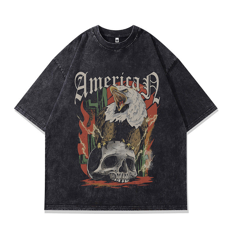 Harajuku Style Cartoon Print Short Sleeve Tee for Men
