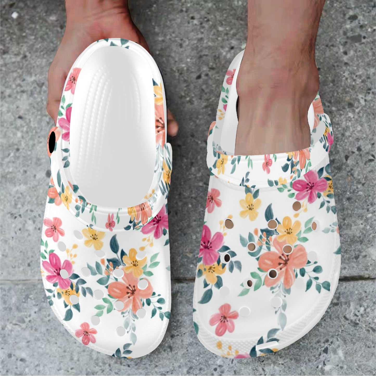 Floral Pattern Print Adults Clogs