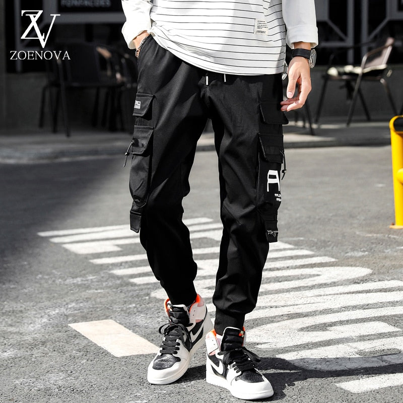 HIQOR Harajuku Multi Pocket Cargo Pants - Hip Hop Streetwear