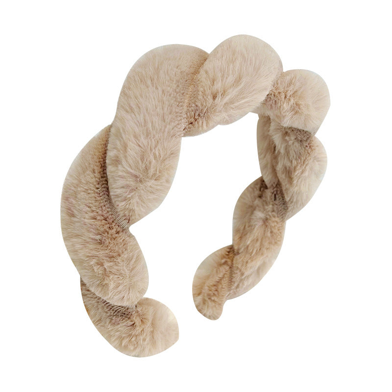 Cute Furry Rabbit Hair Braid Hair Band