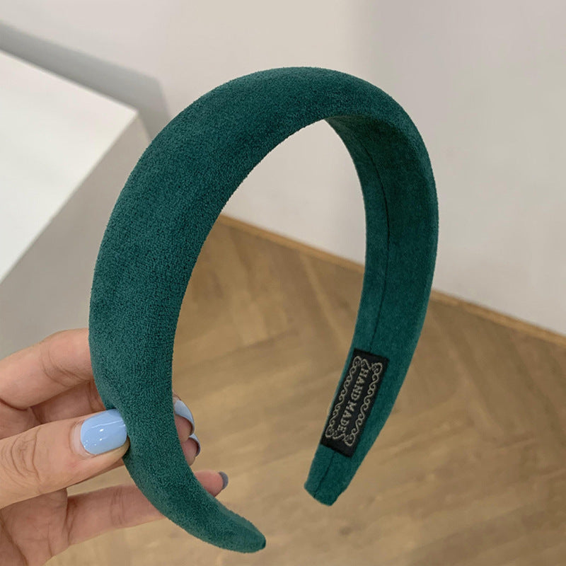 Female Bezel Padded Headband - Candy Color Velvet Hairband