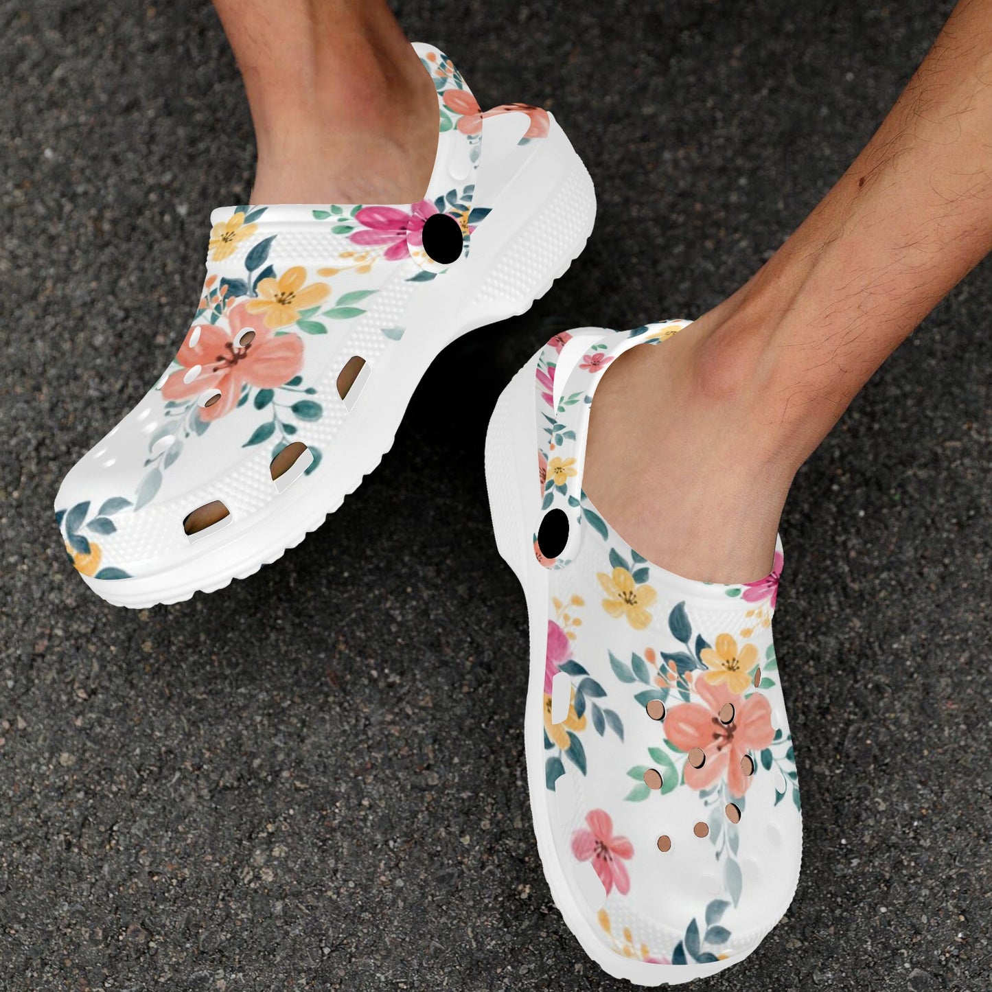 Floral Pattern Print Adults Clogs
