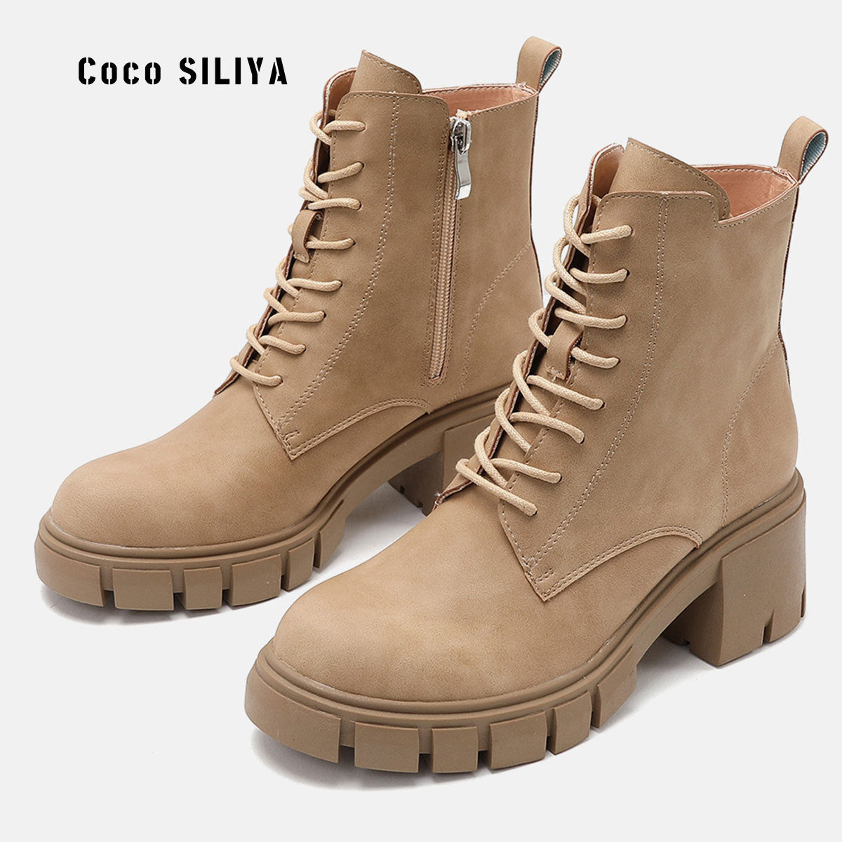 Playful Short Boots with Thick High Heels