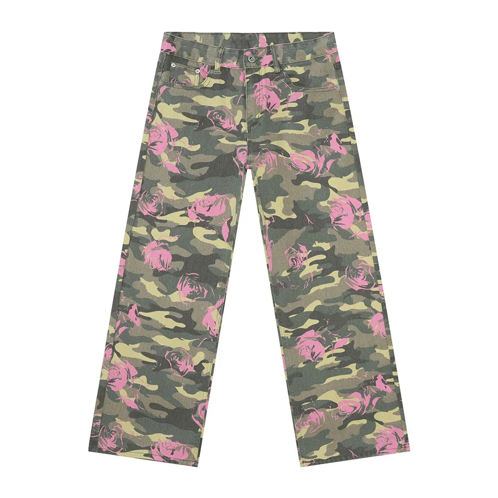 Harajuku Style Camouflage Jeans with Pockets