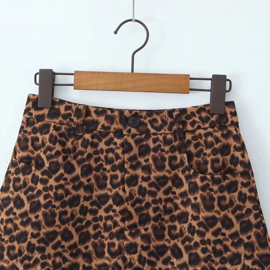 Animal Pattern Slim Fit A-Line Skirt - Harajuku Style