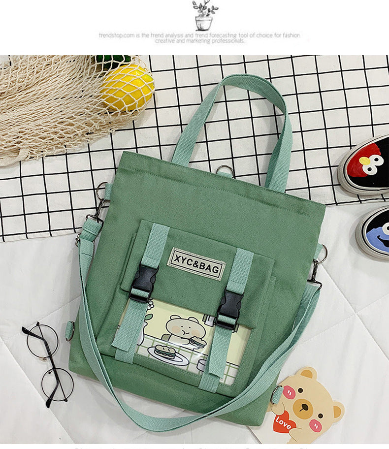 Harajuku Style Transparent Canvas Messenger Bag
