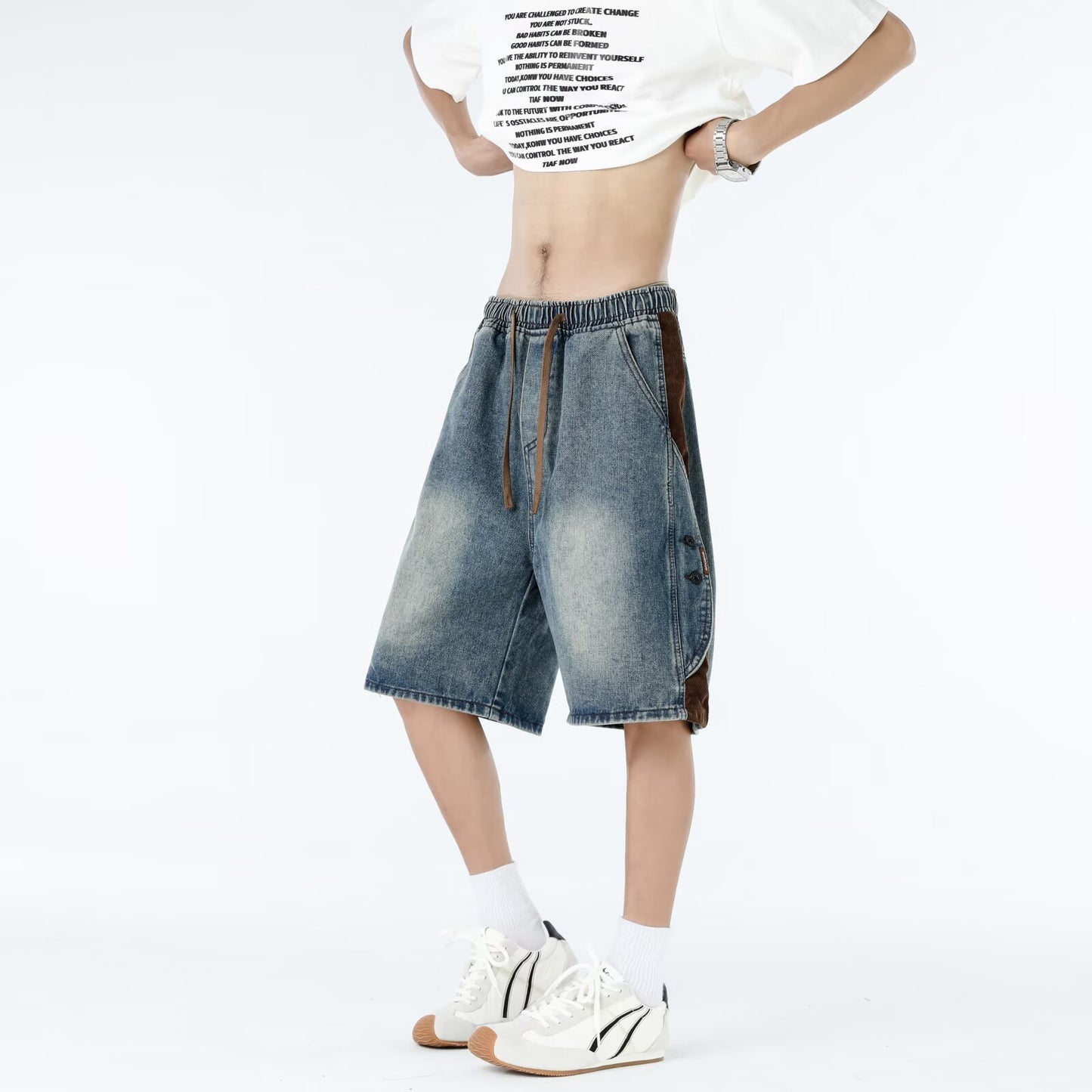 Casual Cropped Denim Pants - Harajuku Style