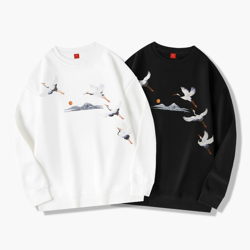 Harajuku Style Men's Round Neck Pullover Sweatshirt
