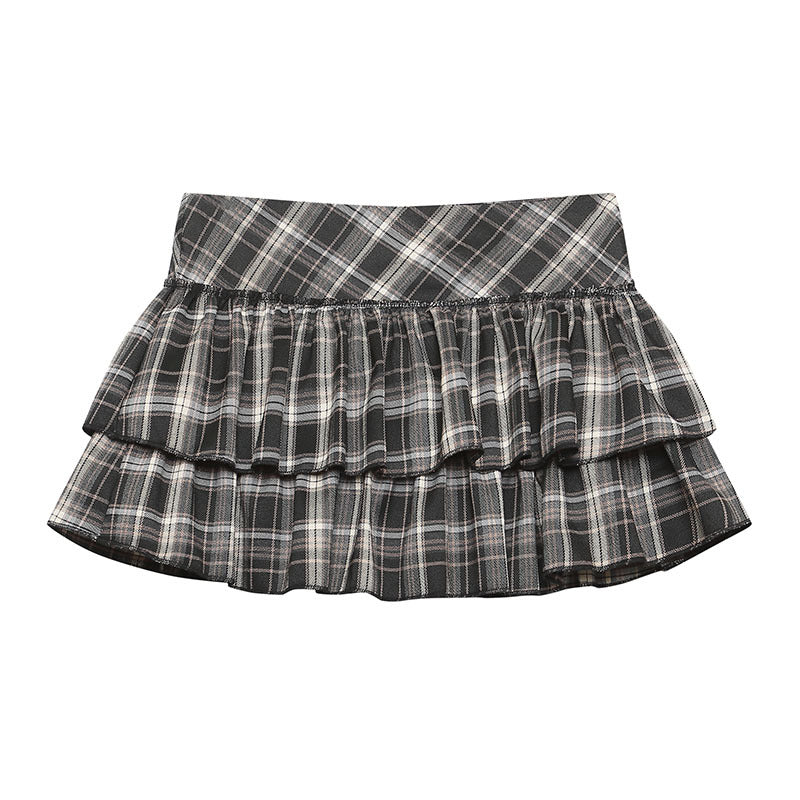 Women's Playful Plaid A-Line Skirt - Harajuku Inspired