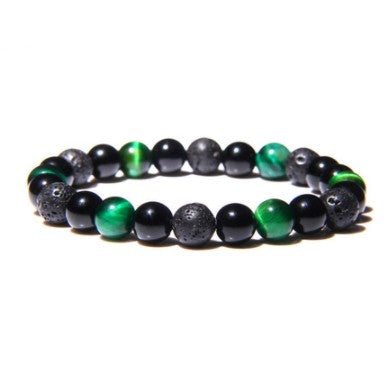 Harajuku Tiger Eye & Obsidian Gemstone Bracelet