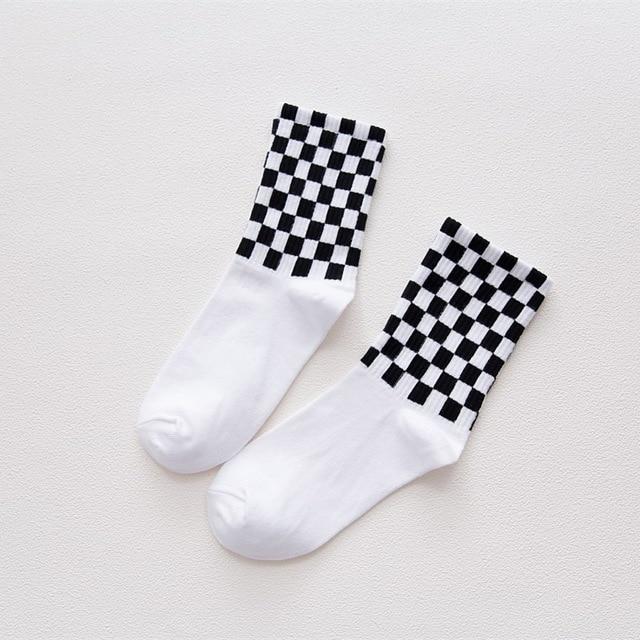 Harajuku Plaid Skateboard Socks