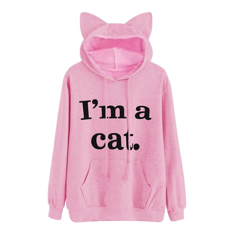 Harajuku Kawaii Cat Ear Hoodie - I AM A CAT Sweatshirt