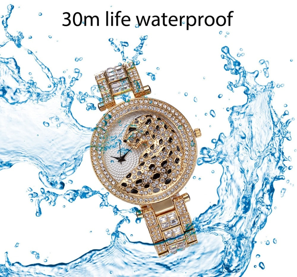 Bling Leopard Quartz Watch for Women