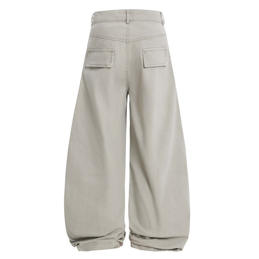 Men's Retro Wide-Leg Pleated Casual Pants