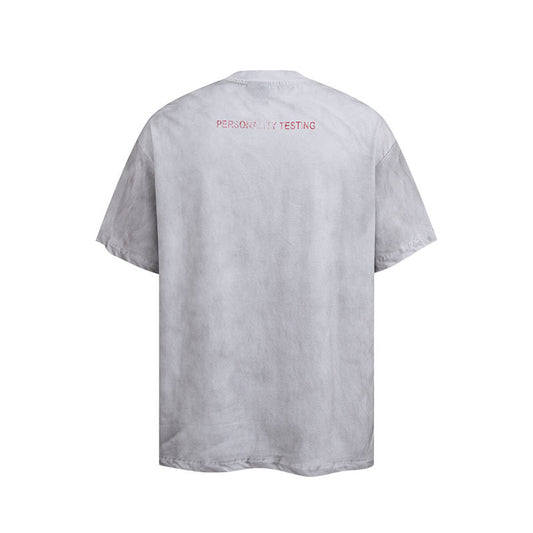 Vintage Cat Print Distressed Loose Fit T-Shirt for Men