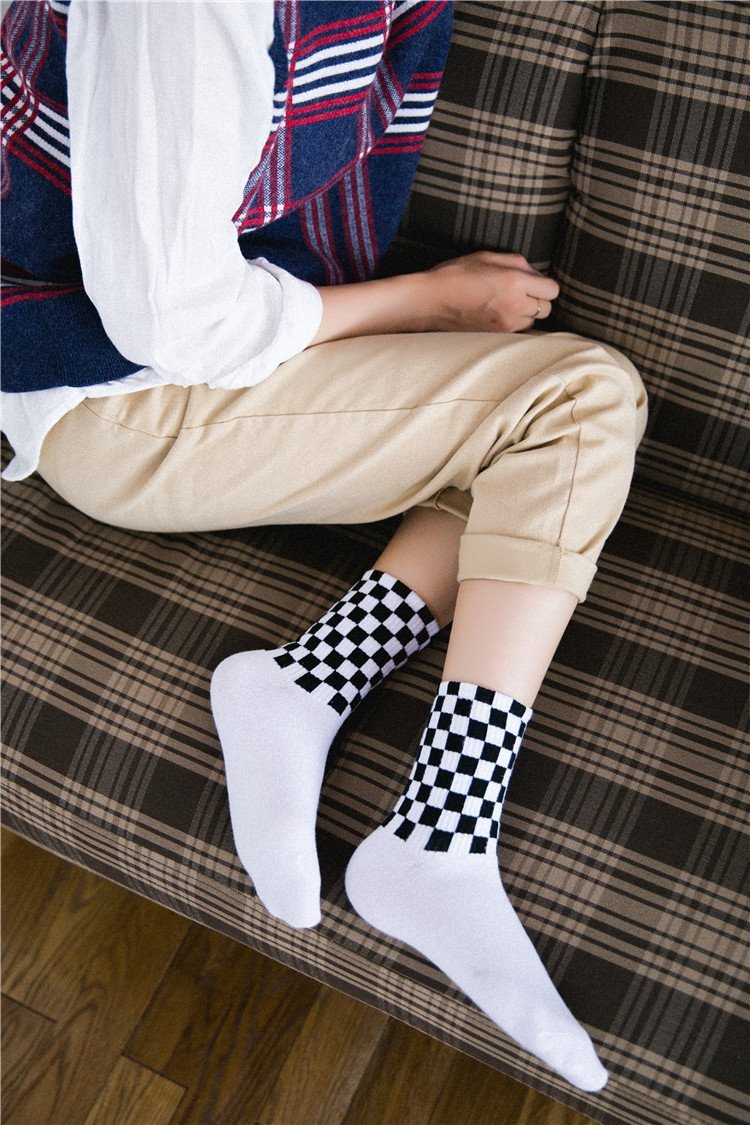 Harajuku Plaid Skateboard Socks