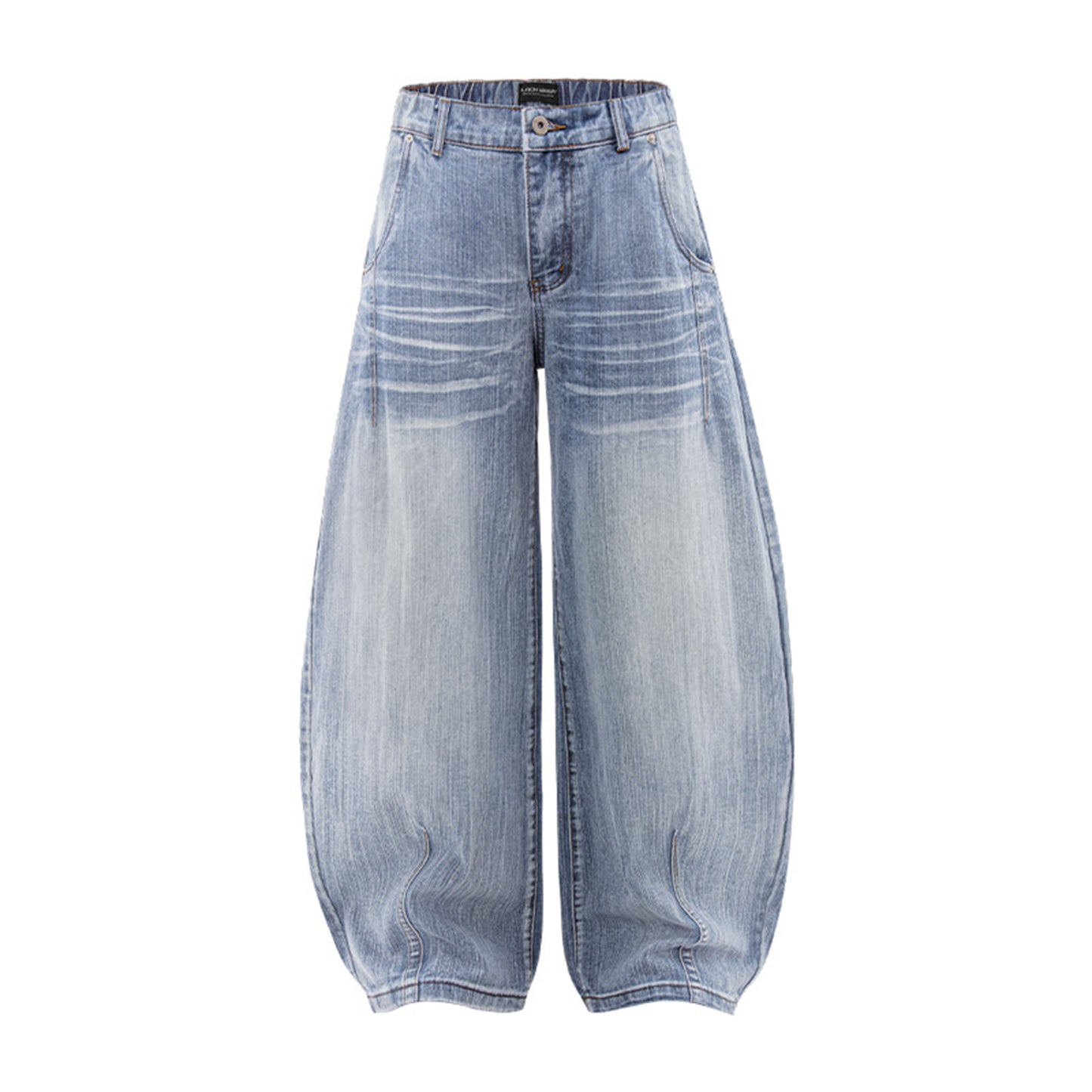 Harajuku Style Washed Wide Leg Tapered Jeans