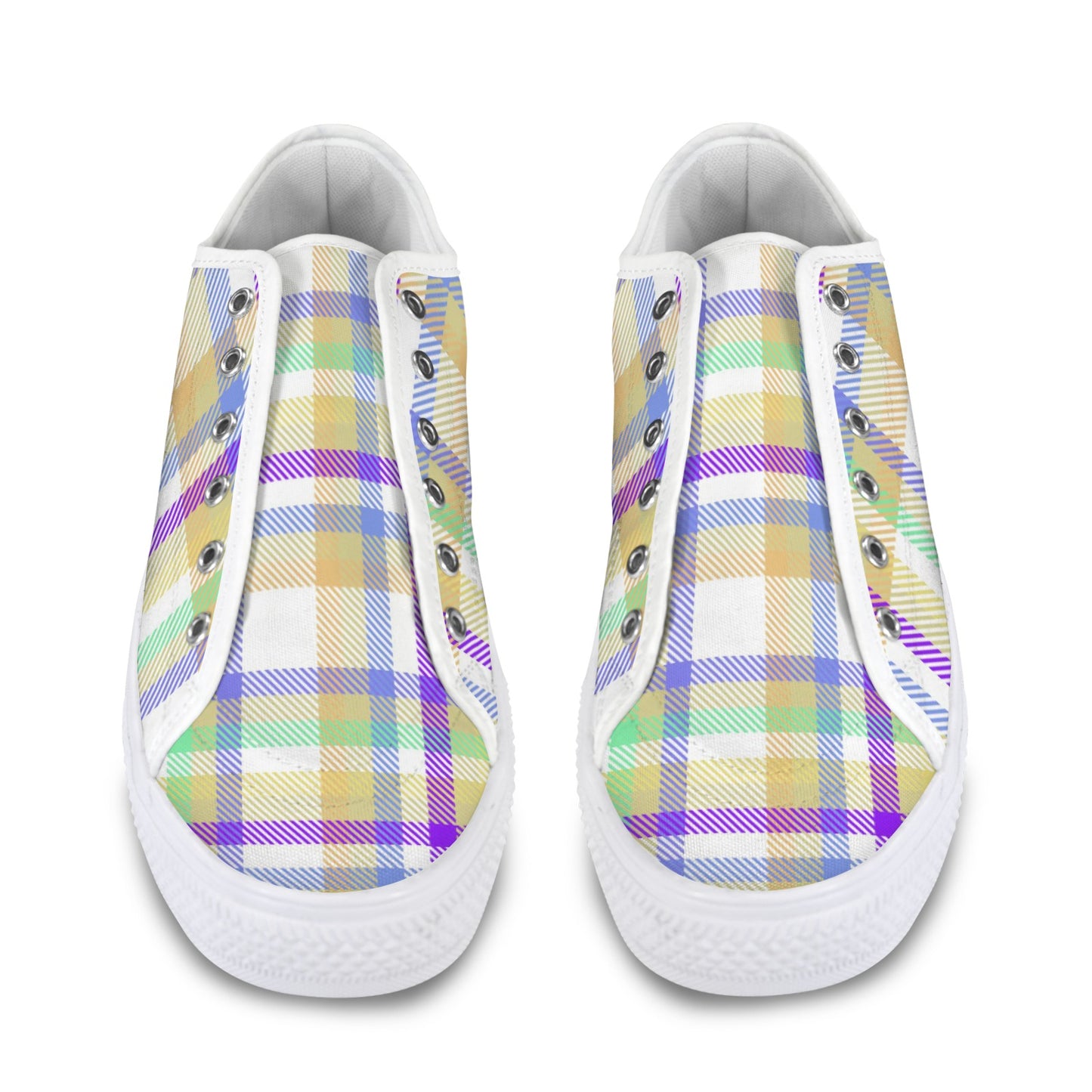 Pastel Plaid Low Top Women's Shoes