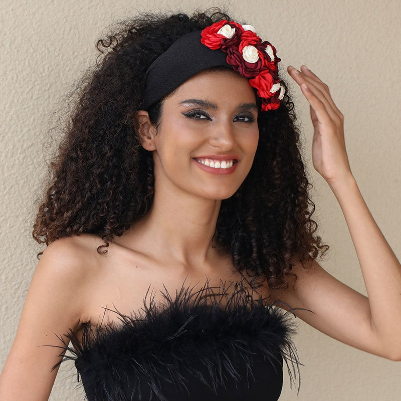 Handmade Fabric Side 3D Flower Headband