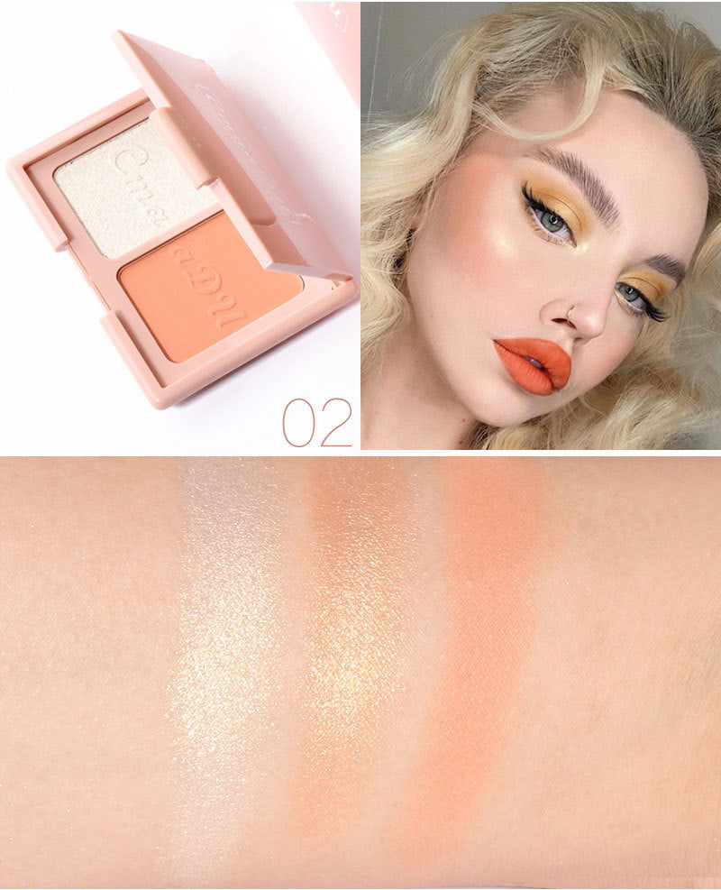 Two-Tone Blush Highlighter & Contour Palette