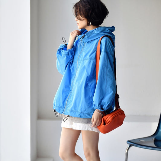 Harajuku Style Loose A-Word Slim Hooded Coat for Women