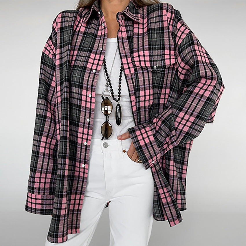 Playful Plaid Blazer - Chic Harajuku Style for Women