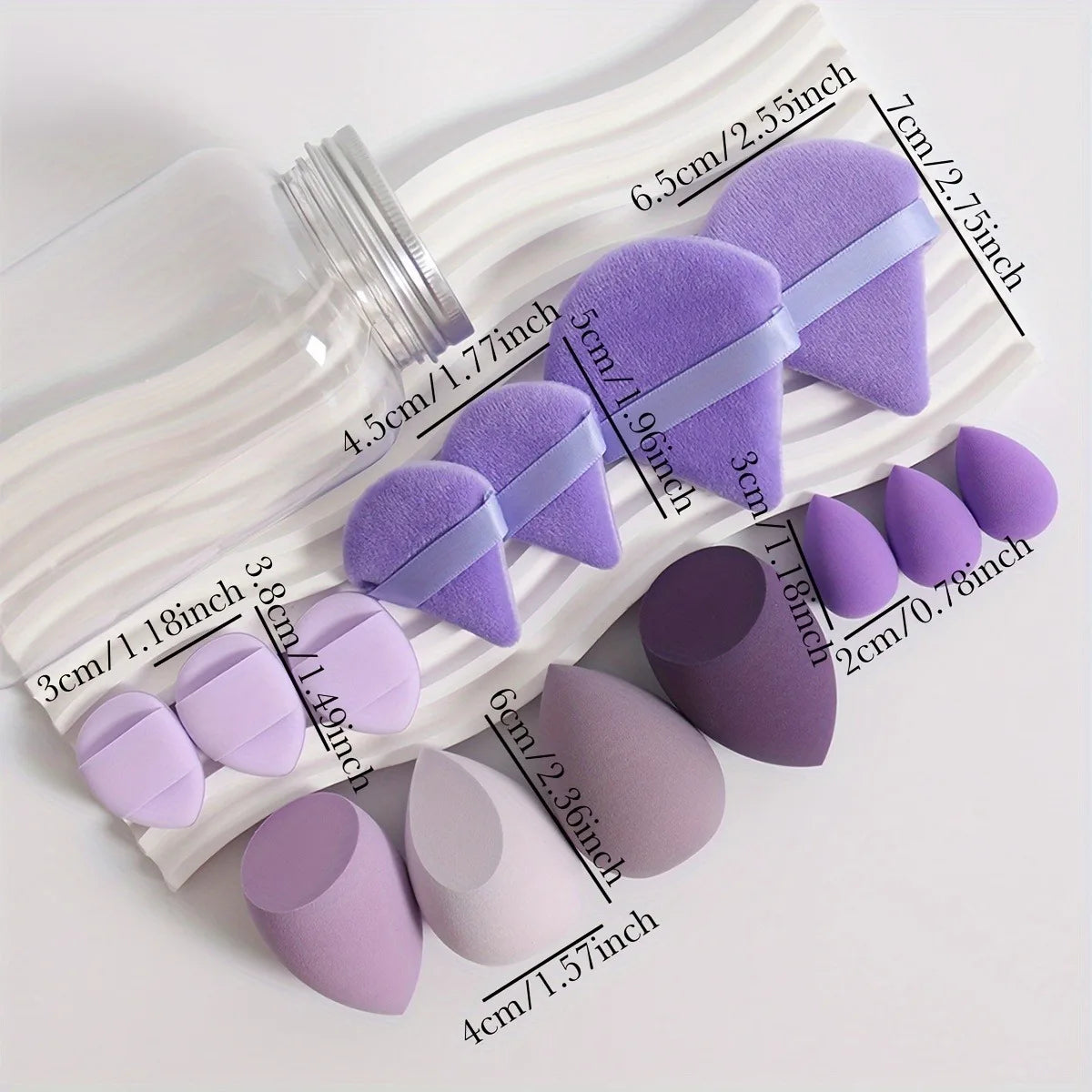 14 Pcs Colorful Makeup Sponge Set - Triangle Blenders