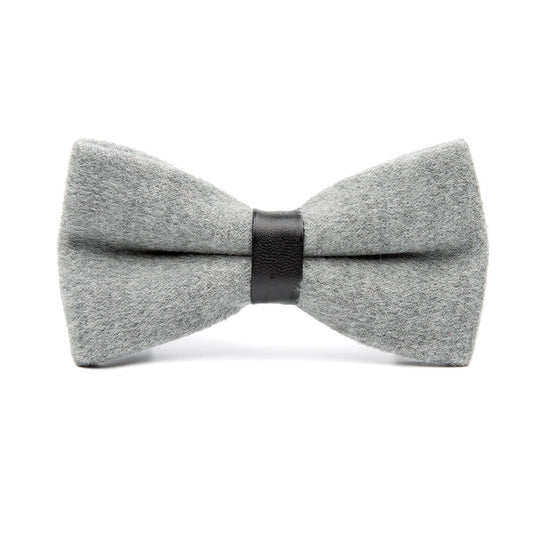 Men's Bow Knot Solid Color Wool Bow Tie