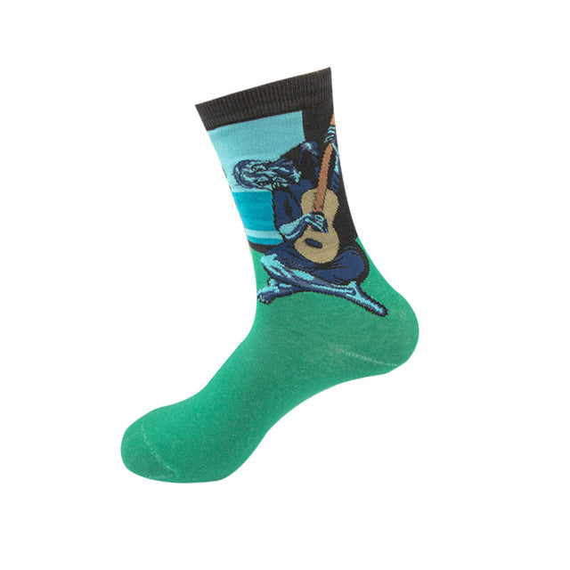 3D Retro Starry Night Art Socks – Unisex Funny Vintage Design