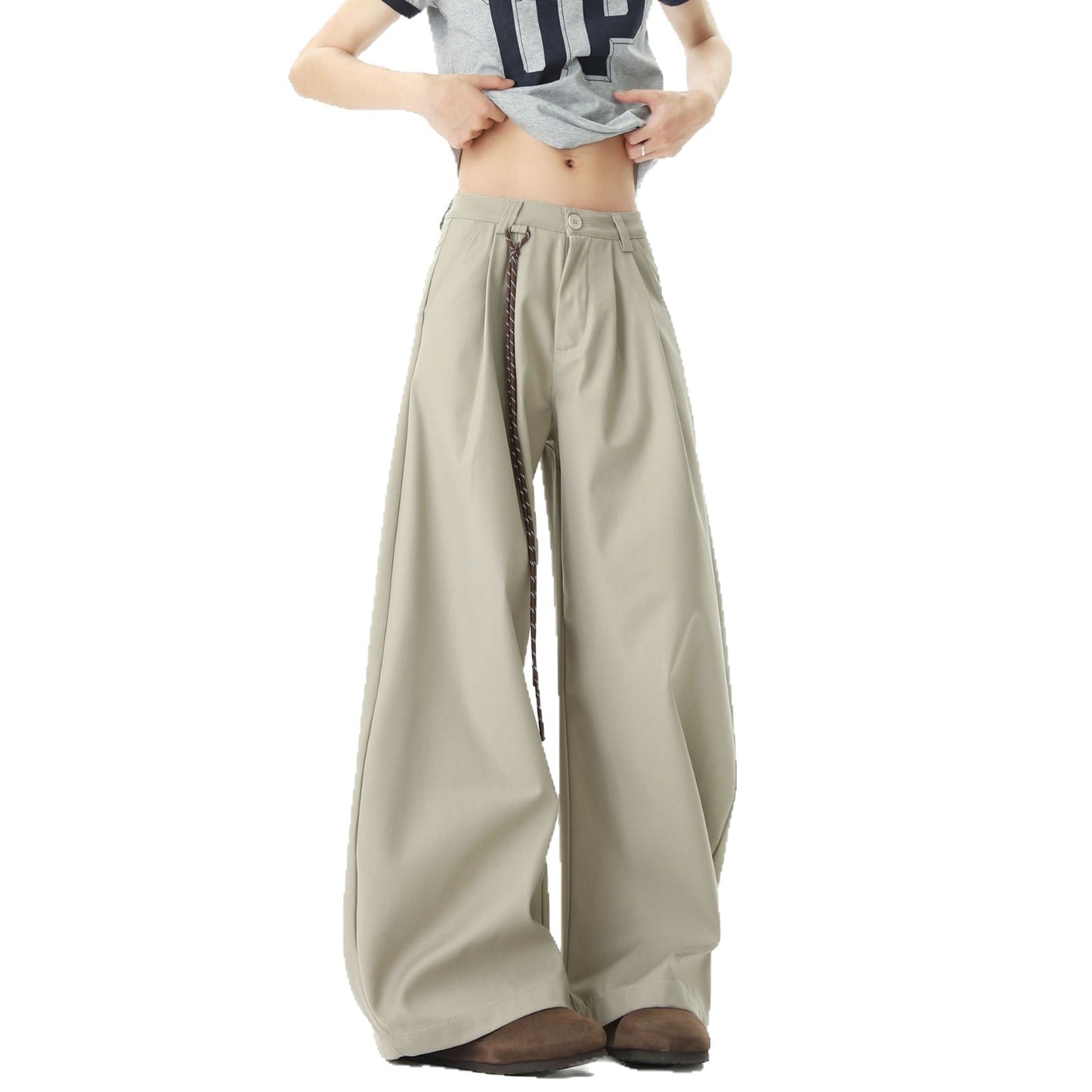 Harajuku Style Solid Color Curved Knife Trousers