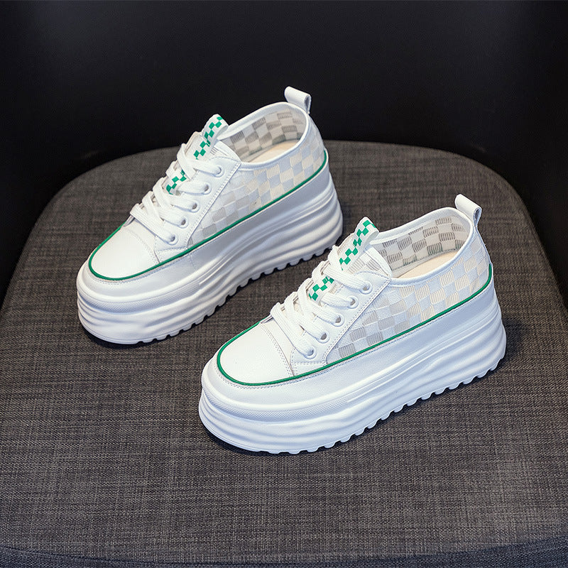 Korean Style Thick-Soled Leather Shoes for Women