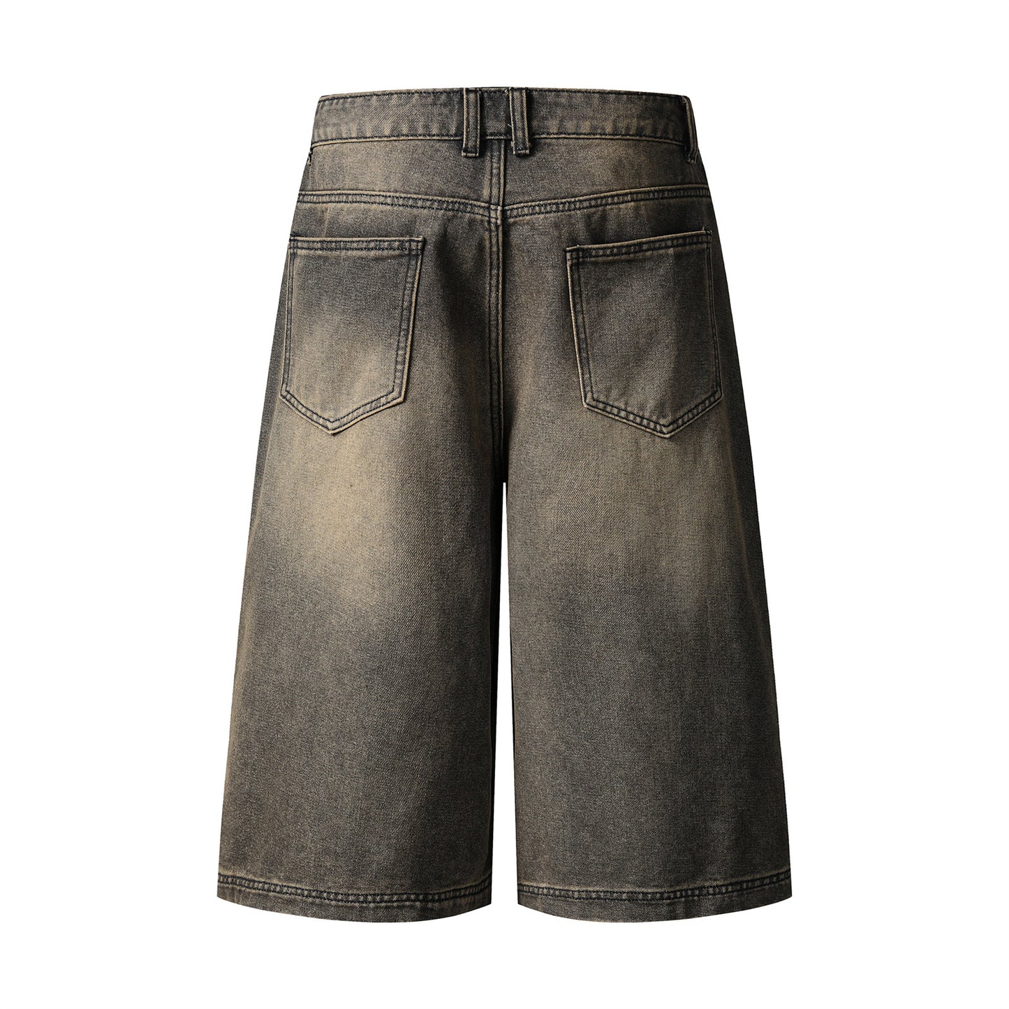 Washed Spliced Frayed Cuffed Jeans