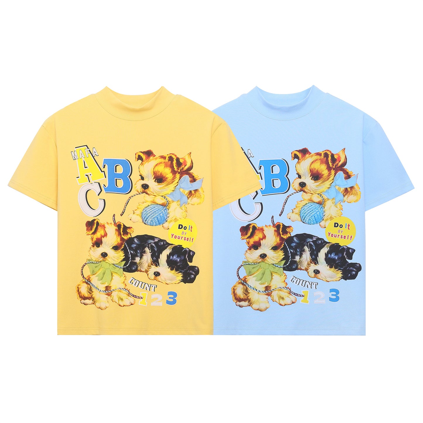 Spicy Girl Dog Print Short Sleeve T-Shirt