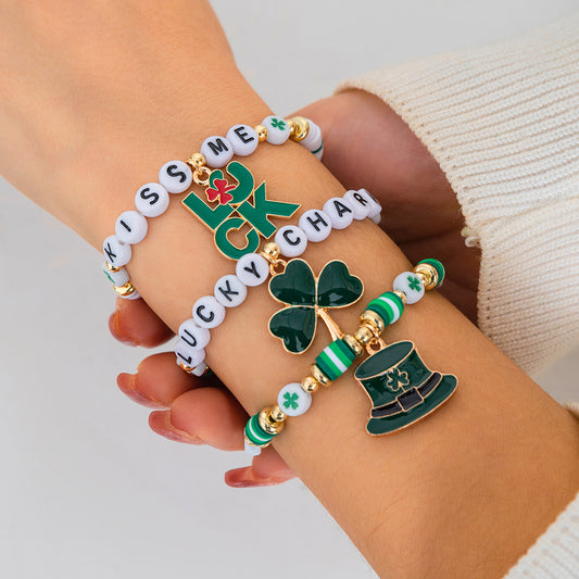 Green Clover Bracelet - St. Patrick's Day Jewelry