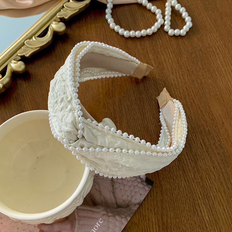 French Style Milk White Face Wash Headband