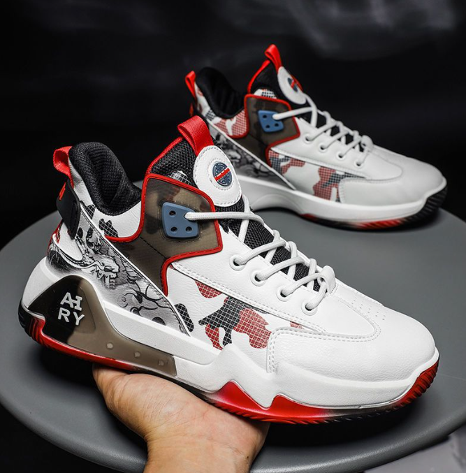 Trendy High Top Men’s Shoes - Breathable Leather Casual Sports Footwear