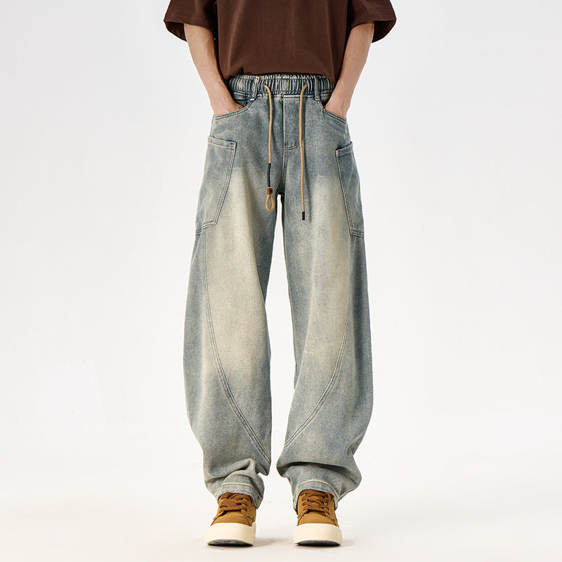 Retro Loose Straight Leg Wide Leg Pants