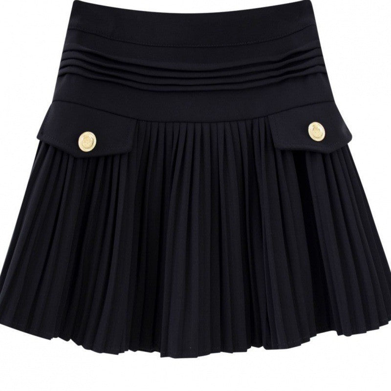 Harajuku Style Pleated A-Line Skirt for Women