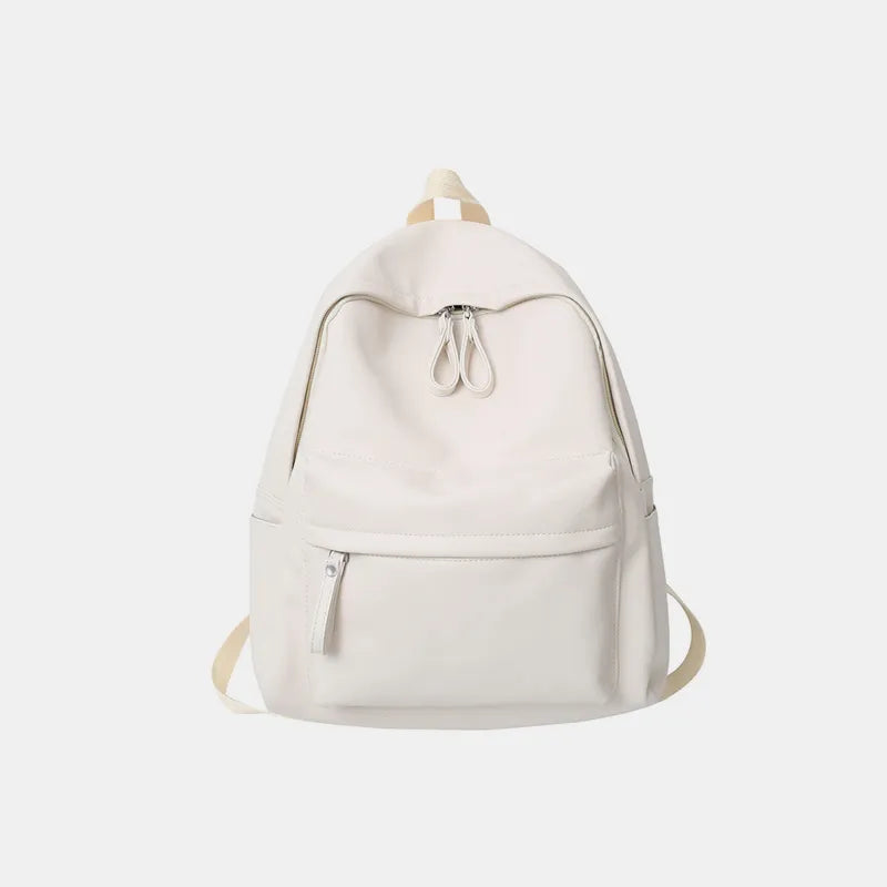 Harajuku PU Leather Zip Backpack