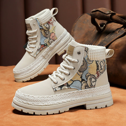 Harajuku Style Boots for Men - Versatile High Top Workwear