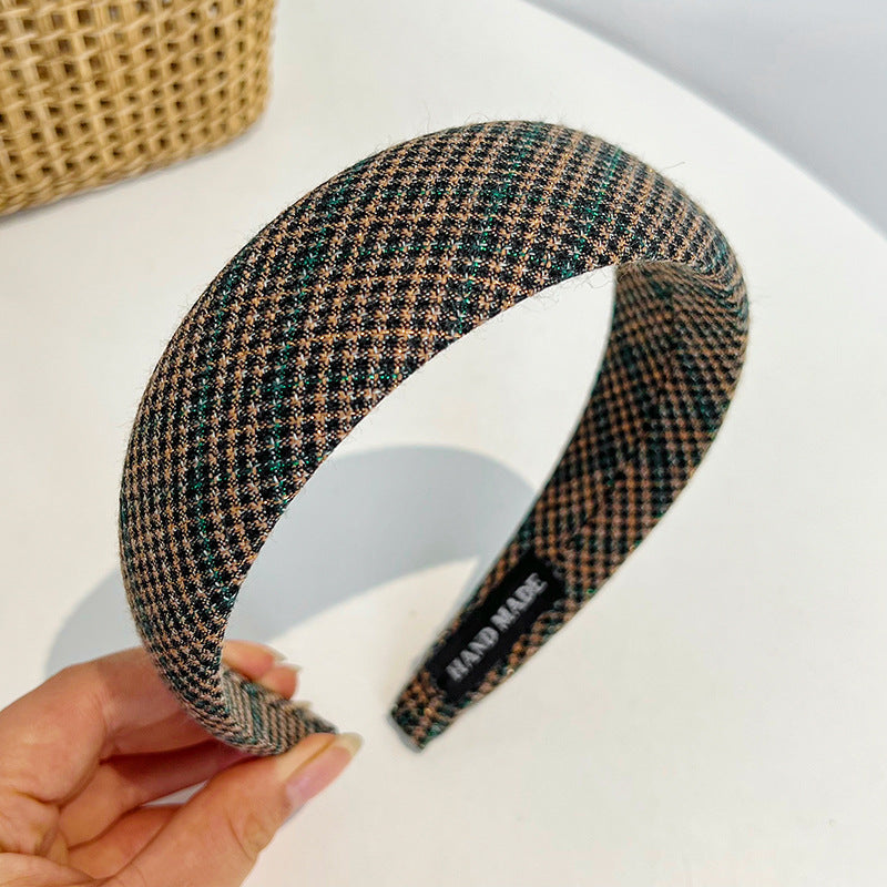 Plaid Hair Band - French Retro Style R525