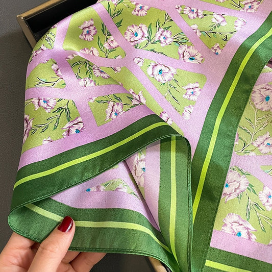 Playful Mulberry Silk Square Scarf for Women