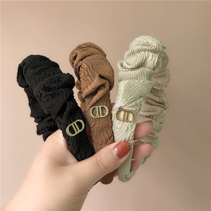 Satin Pleated Headband - Korean Style