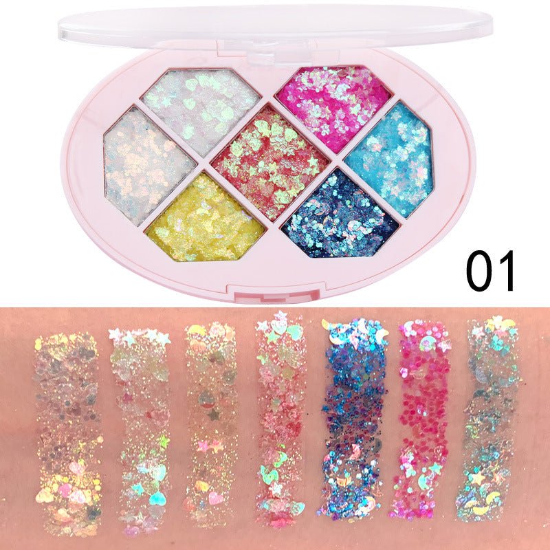 Harajuku Style Seven-Color Glue-Free Sequins Eye Shadow Gel