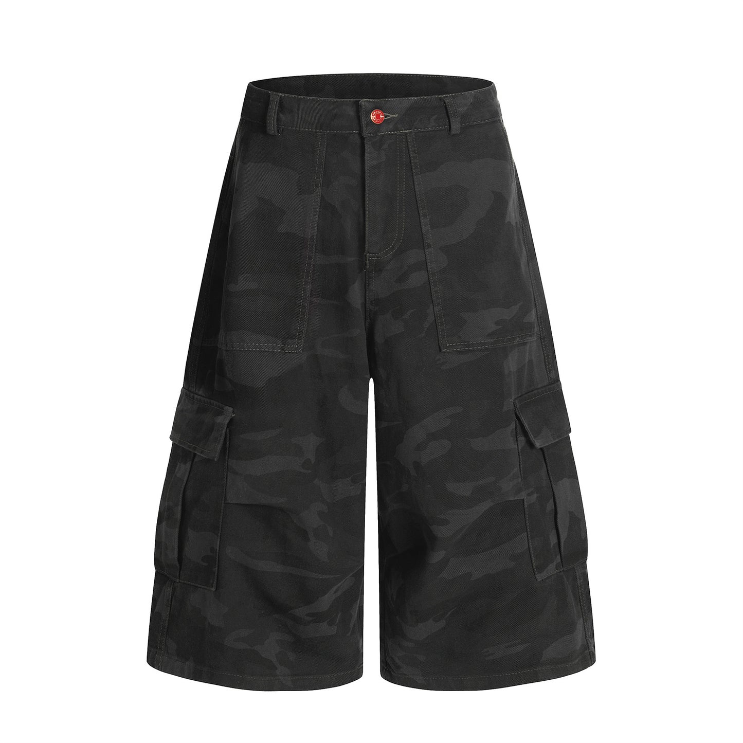 Camouflage Multi-Pocket Capri Pants - Unisex